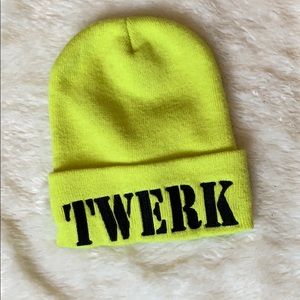 Neon “TWERK” beanie